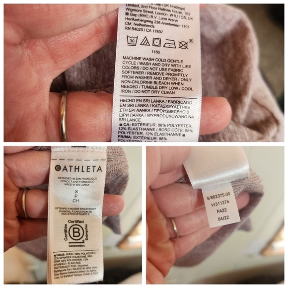 Athleta Uptempo II Hoodie Cowl Neck  Activewear top Size Small heathered mauve - Picture 12 of 15